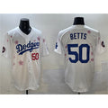 Los Angeles Dodgers #50 Mookie Betts White Puhics 2025 Tokyo Series Limited Stitched Jersey