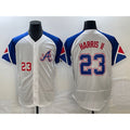 Atlanta Braves #23 Michael Harris II Number White Puhics 2023 City Connect Flex Base Stitched Jersey 3