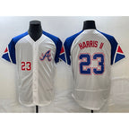 Atlanta Braves #23 Michael Harris II Number White Puhics 2023 City Connect Flex Base Stitched Jersey 3
