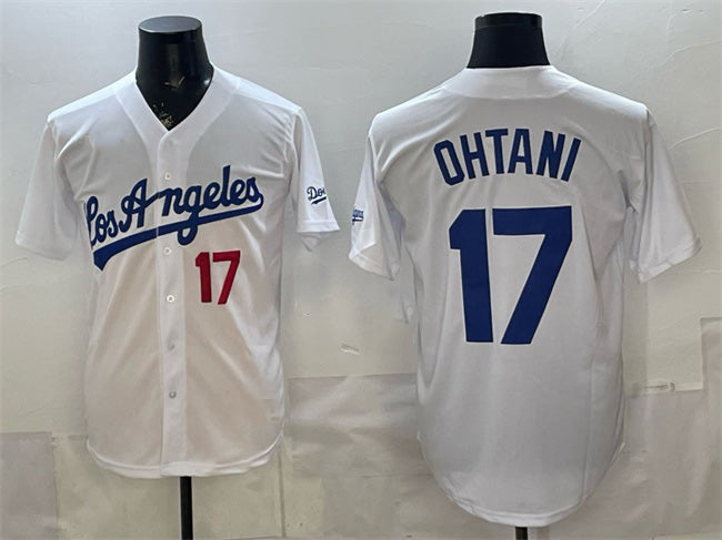 Los Angeles Dodgers #17 Shohei Ohtani White Puhics Alternate Stadium Stitched Jersey