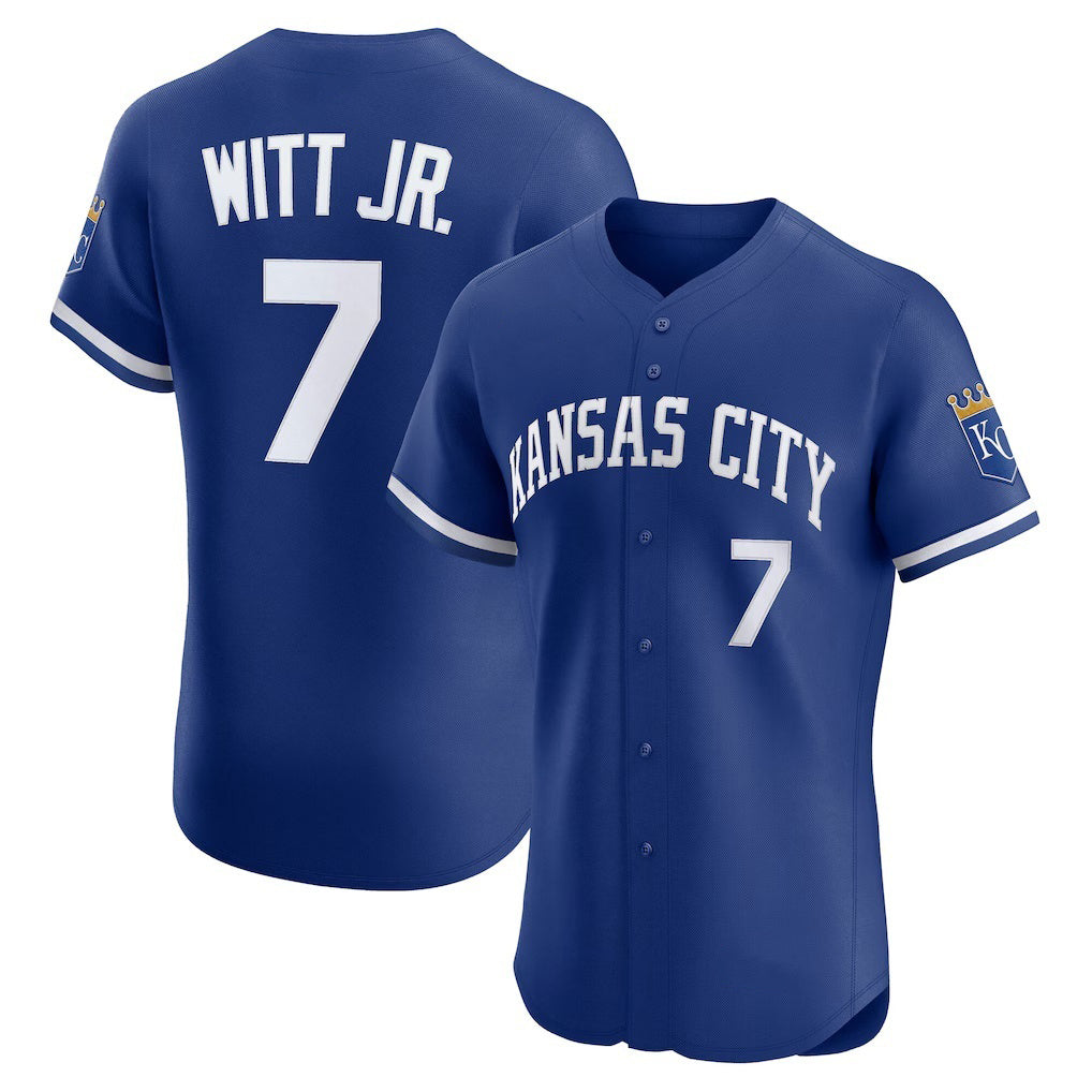 Kansas City Royals #7 Bobby Witt Jr. Royal Puhics Alternate 2 Elite Player Jersey
