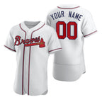 Custom Atlanta Braves White Puhics 2020 Stitched Flex Base Jersey