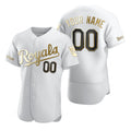 Custom Kansas City Royals White Puhics Stitched Flex Base Golden Edition Jersey