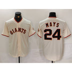 San Francisco Giants #24 Willie Mays Cream Puhics 2024 Home Limited Stitched Jersey