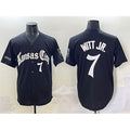 Kansas City Royals #7 Bobby Witt Jr. Black Puhics 'Gothic Crown Edition' Vapor Premier Limited Stitched Jersey