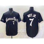 Kansas City Royals #7 Bobby Witt Jr. Black Puhics 'Gothic Crown Edition' Vapor Premier Limited Stitched Jersey