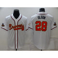Atlanta Braves #28 Matt Olson 2022 White Gold Puhics World Series Champions Program Cool Base Stitched Jersey
