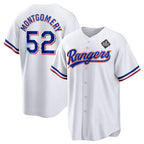 Texas Rangers #52 Jordan Montgomery White Puhics 2023 World Series Stitched Jersey
