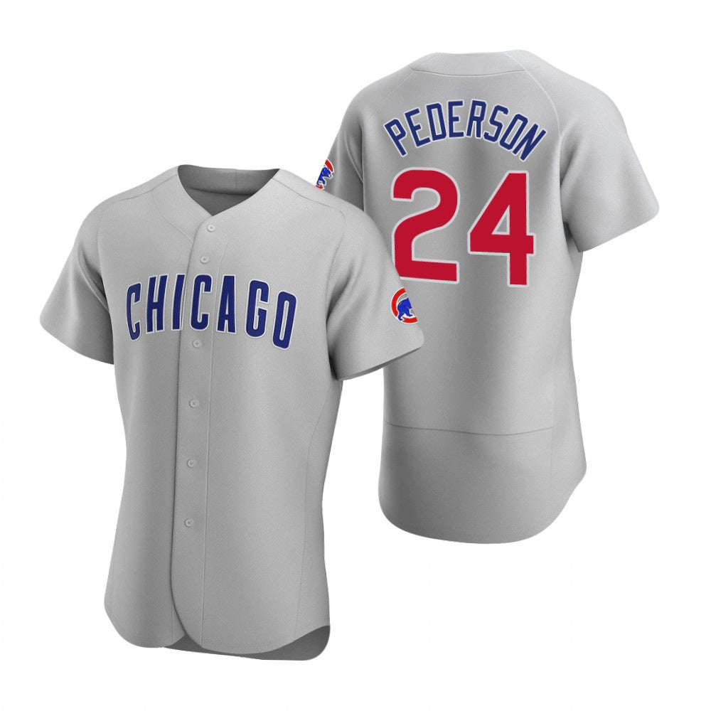 Chicago Cubs #24 Joc Pederson Gray Puhics Authentic Road Jersey
