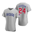 Chicago Cubs #24 Joc Pederson Gray Puhics Authentic Road Jersey