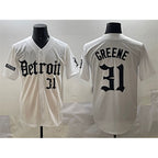 Detroit Tigers #31 Riley Greene White Puhics 'Motor Gothic Edition' Vapor Premier Limited Stitched Jersey