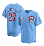 Chicago Cubs #27 Seiya Suzuki Blue Puhics 2024-25 2nd Alternate Limited Stitched Jersey