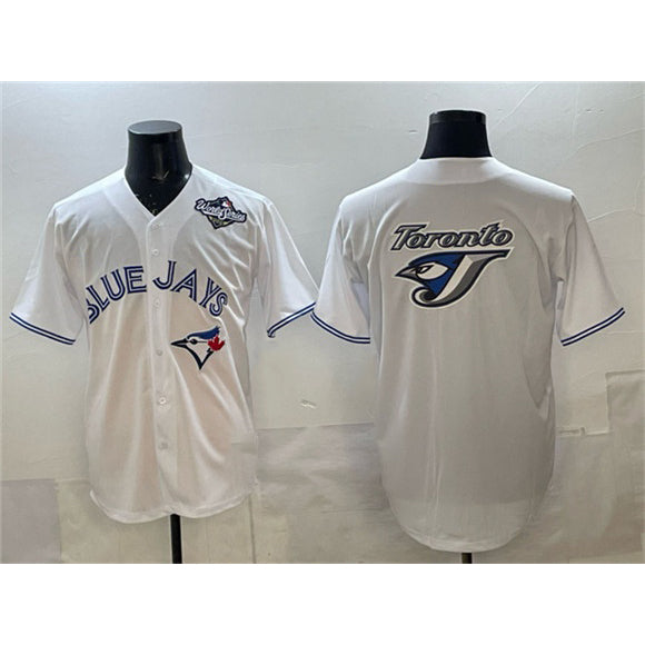 Toronto Blue Jays Team Big Logo White Puhics 2025 World Series Home Cool Base Stitched Jersey