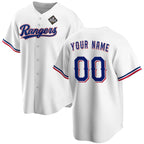 Custom Texas Rangers Active Player White Puhics 2023 World Series Stitched Jersey