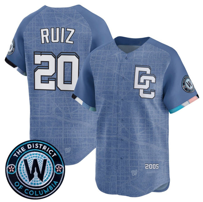 Washington Nationals #20 Keibert Ruiz Blue Puhics 2025 City Connect Limited Stitched Jersey