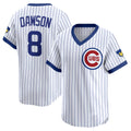 Chicago Cubs #8 Andre Dawson White Puhics Throwback Cooperstown Collection Limited Jersey