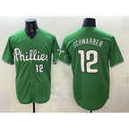 Philadelphia Phillies #12 Kyle Schwarber Green Puhics Limited Stitched Jersey