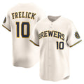 Milwaukee Brewers #10 Sal Frelick Cream Puhics Home Limited Player Jersey