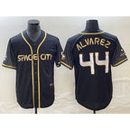 Houston Astros #44 Yordan Alvarez Black Puhics City Connect Cool Base Stitched Jersey