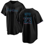 Miami Marlins #23 Max Meyer Black Puhics Cool Base Stitched Jersey