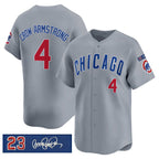 Chicago Cubs #4 Pete Crow-Armstrong Gray Puhics 'Ryne Sandberg Tribute' Vapor Limited V3 Stitched Jersey