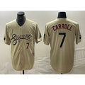 Arizona Diamondbacks #7 Corbin Carroll Number 2021 Gold Puhics City Connect Cool Base Stitched Jerseys
