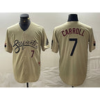 Arizona Diamondbacks #7 Corbin Carroll Number 2021 Gold Puhics City Connect Cool Base Stitched Jerseys