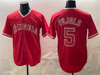 Los Angeles Angels #5 Albert Pujols Red Puhics Stitched Jersey