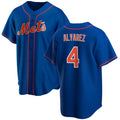 New York Mets #4 Francisco ¨¢lvarez Royal Puhics Cool Base Stitched Jersey