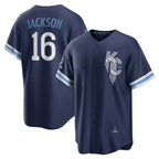 Kansas City Royals #16 Bo Jackson Navy Puhics City Connect Replica Player Jersey