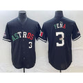 Houston Astros #3 Jeremy Pena Number Mexico Black Puhics Cool Base Stitched Jersey