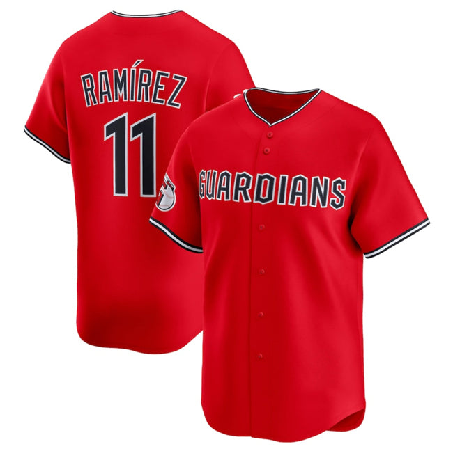 Cleveland Guardians #11 Jose Ramirez Red Puhics Alternate Limited Stitched Jersey