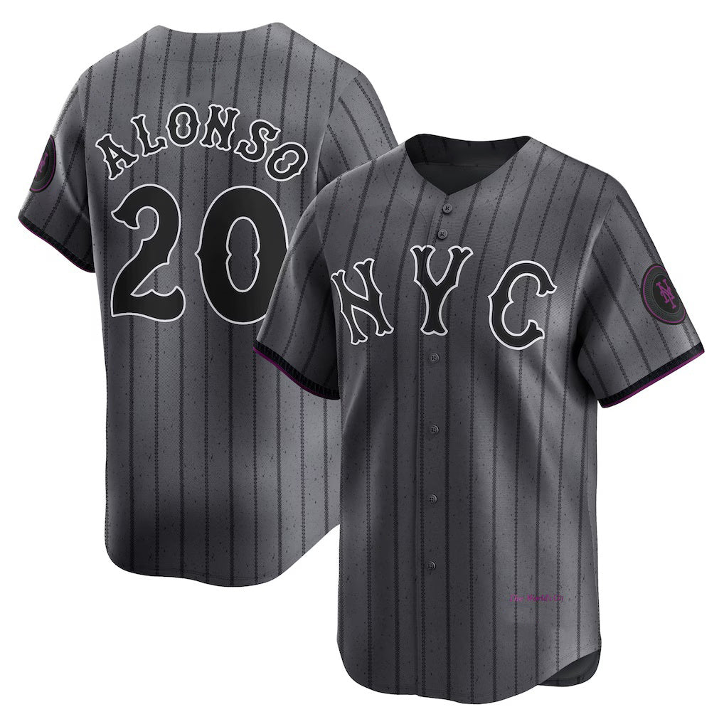 New York Mets #20 Pete Alonso Graphite Puhics 2024 City Connect Limited Player Jersey