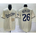 Minnesota Twins #26 Max Kepler Number Cream Puhics 2022 City Connect Cool Base Stitched Jersey