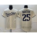 Minnesota Twins #25 Byron Buxton 2023 Cream Puhics Flex Base Stitched Jersey