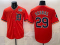 Detroit Tigers #29 Tarik Skubal Orange Puhics 2026 Alternate USA 250' Patch Vapor Premier Limited Stitched Jersey