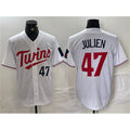 Minnesota Twins #47 Edouard Julien White Puhics Cool Base Stitched Jersey 1