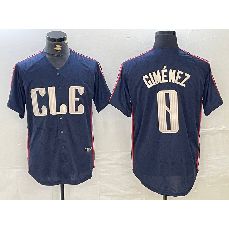 Cleveland Guardians #0 Andres Gimenez Navy Puhics 2024 City Connect Limited Stitched Jersey 2