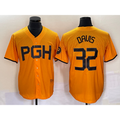 Pittsburgh Pirates #32 Henry Davis Yellow Puhics 2023 City Connect Stitched Jersey 2