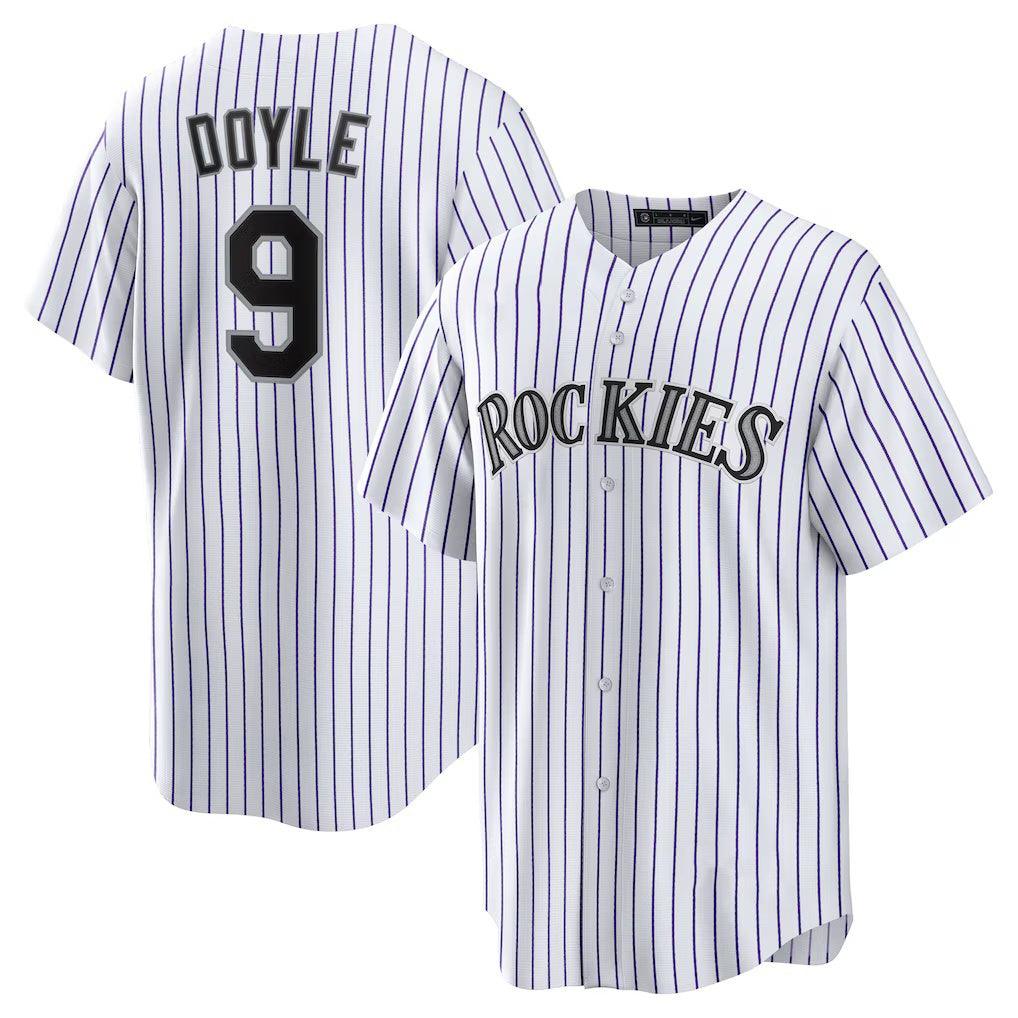 Colorado Rockies #9 Brenton Doyle White Puhics Home Replica Jersey