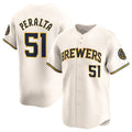 Milwaukee Brewers #51 Freddy Peralta Cream Puhics Limited Stitched Jersey
