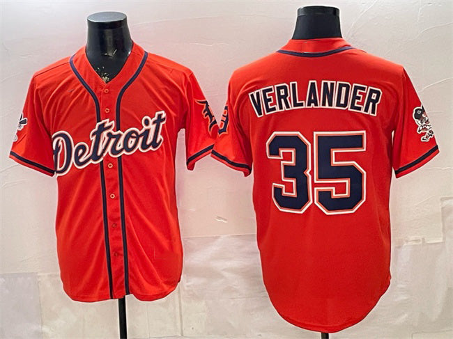 Detroit Tigers #35 Justin Verlander Orange Puhics 2026 Cool Base Stitched Jersey