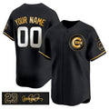 Custom Chicago Cubs Active Player Black Gold Puhics 'Ryne Sandberg Tribute' Vapor Limited V3 Stitched Jersey