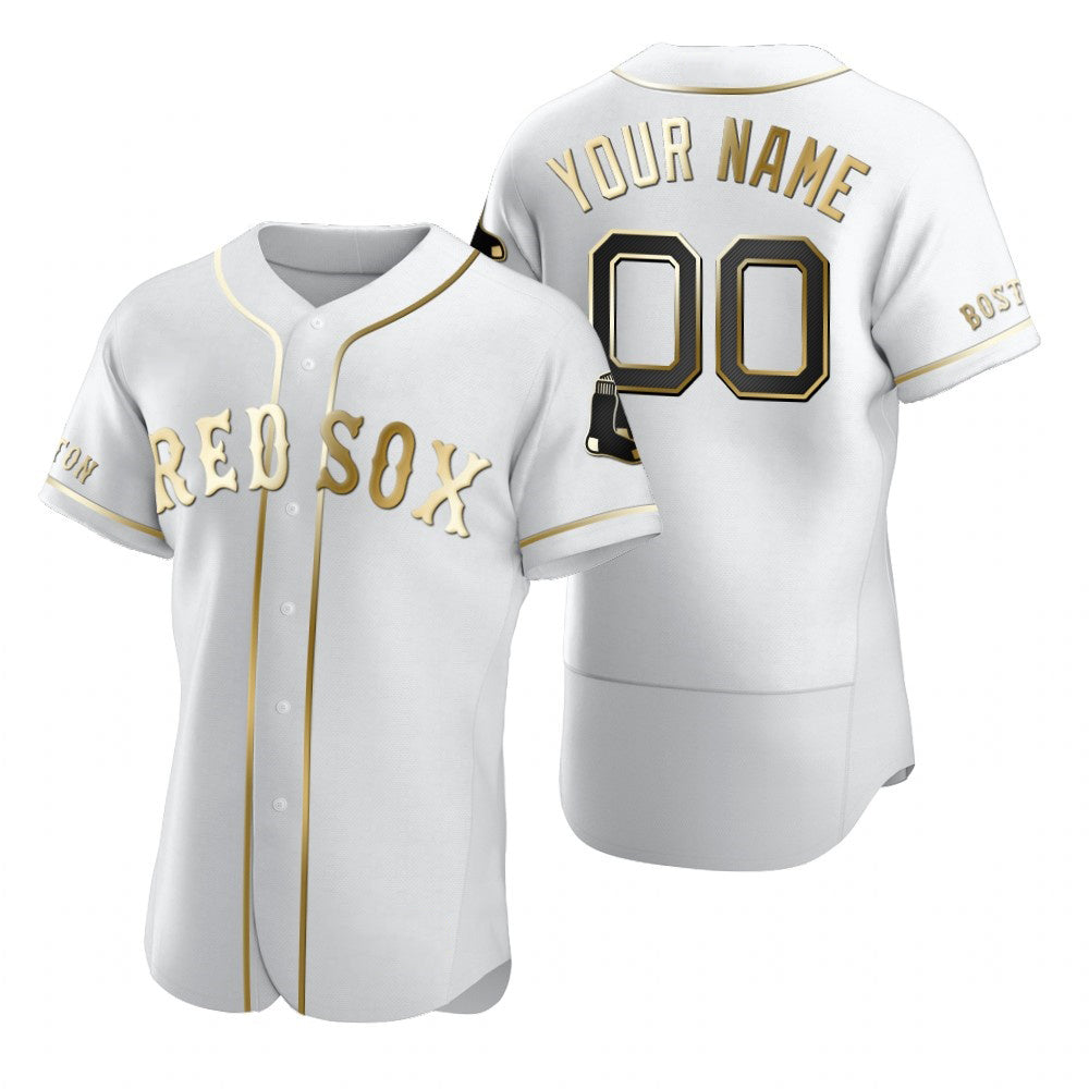 Custom Boston Red Sox White Puhics Stitched Flex Base Edition Jersey