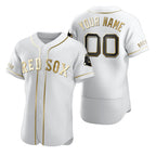 Custom Boston Red Sox White Puhics Stitched Flex Base Edition Jersey