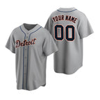Custom Detroit Tigers Gray Puhics Stitched Cool Base Road Jersey