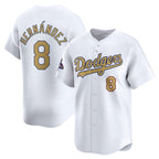 Los Angeles Dodgers #8 Enrique Hern¨¢ndez White Puhics 2025 Gold Collection Limited Stitched Jersey