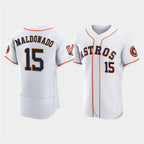 Houston Astros #15 Mart¨ªn Maldonado White Puhics 60th Anniversary Flex Base Stitched Jersey