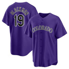 Colorado Rockies #19 Charlie Blackmon Purple Puhics Alternate Replica Player Name Jersey