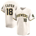Milwaukee Brewers #18 Vinny Capra Cream Puhics 2025 Limited Stitched Jersey